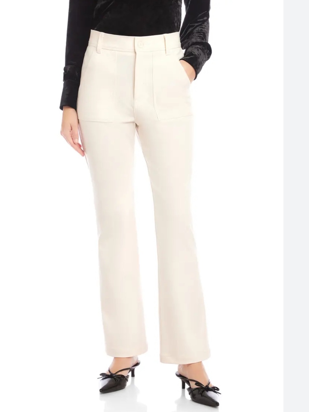 Fifteen Twenty Reagan High Waisted Bootcut Pants Cream Size 4